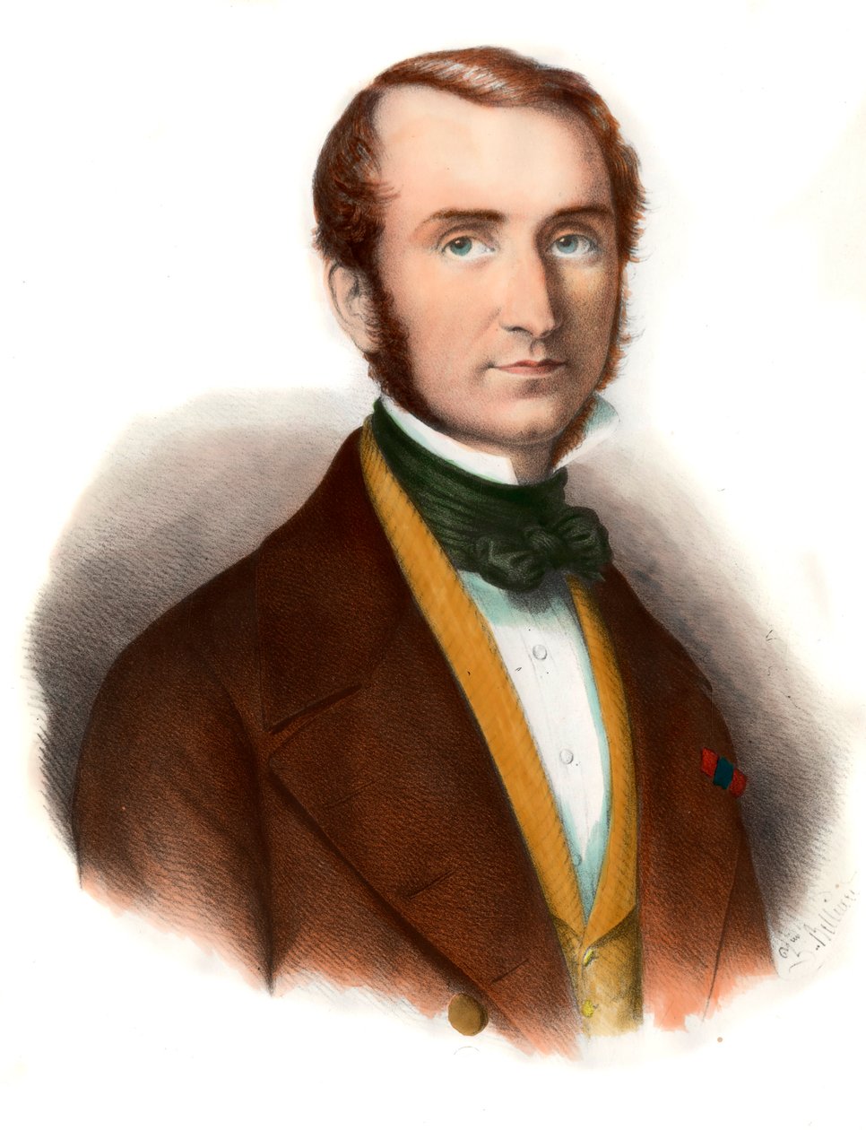 Retrato do Barão Justus Von Liebig (1803-1873) Gravura do século XIX Colecção privada de Unknown artist