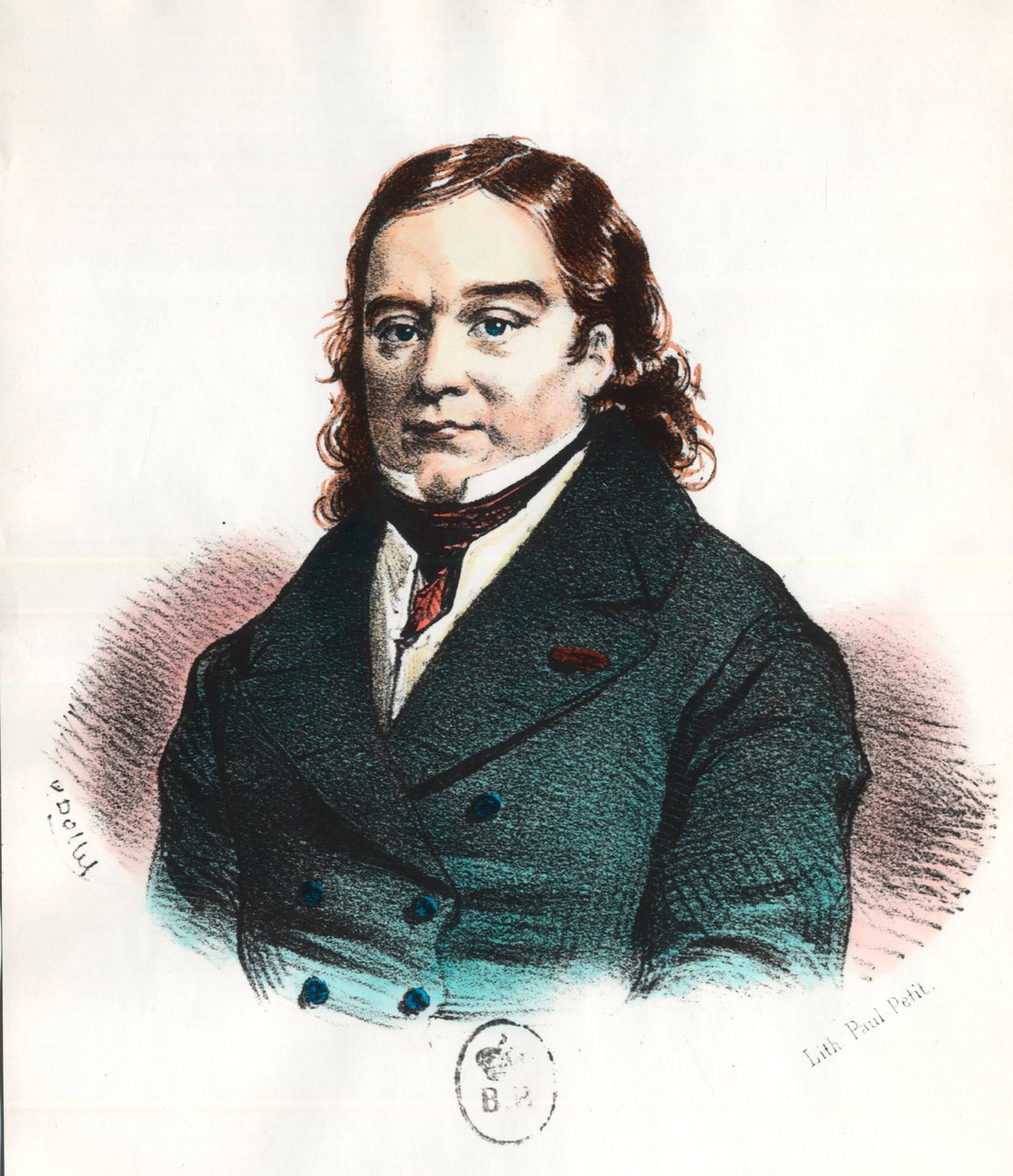 Retrato do Barão Larrey (1766 - 1842), cirurgião militar francês e inventor da ambulância. Gravura do século XIX. Coleção particular. de Unknown artist
