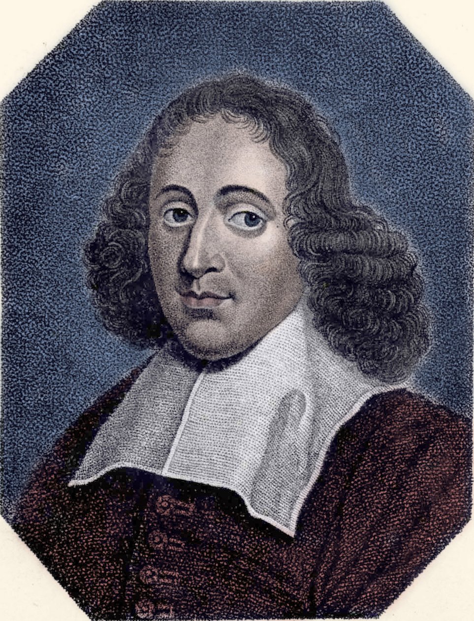 Retrato de Baruch de Spinoza (1632 - 1677) filósofo holandês, também conhecido como Bento de Espinosa ou Benedictus de Spinoza ou Benoit de Spinoza. Gravura de Unknown artist