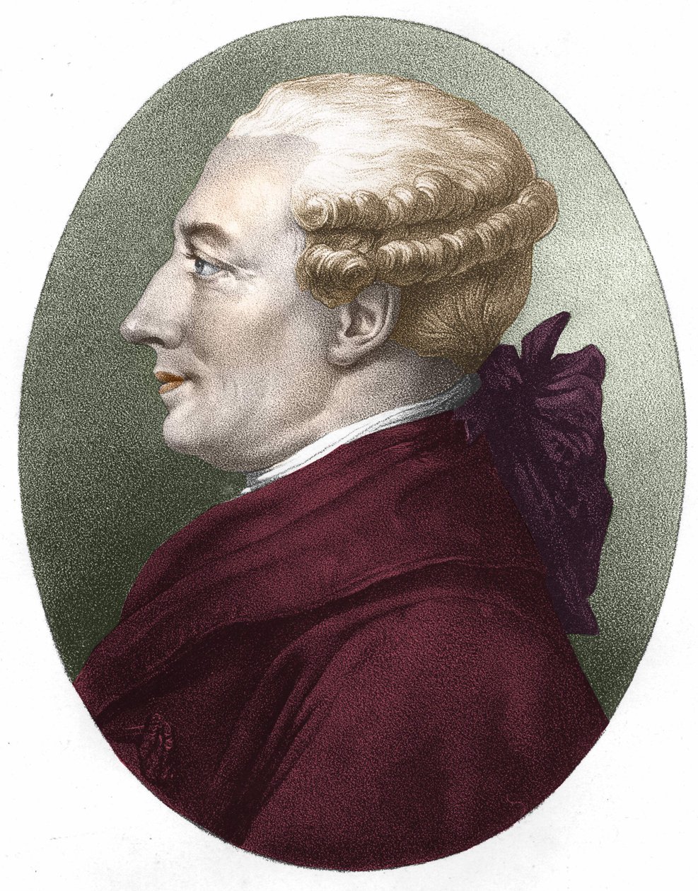 Retrato de Beaumarchais. Gravura do século XIX. de Unknown artist