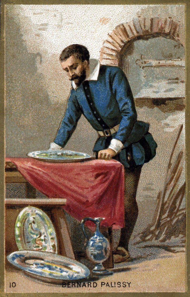 Retrato de Bernard Palissy (1510 - 1589). Cromolitografia do final do século XIX. de Unknown artist