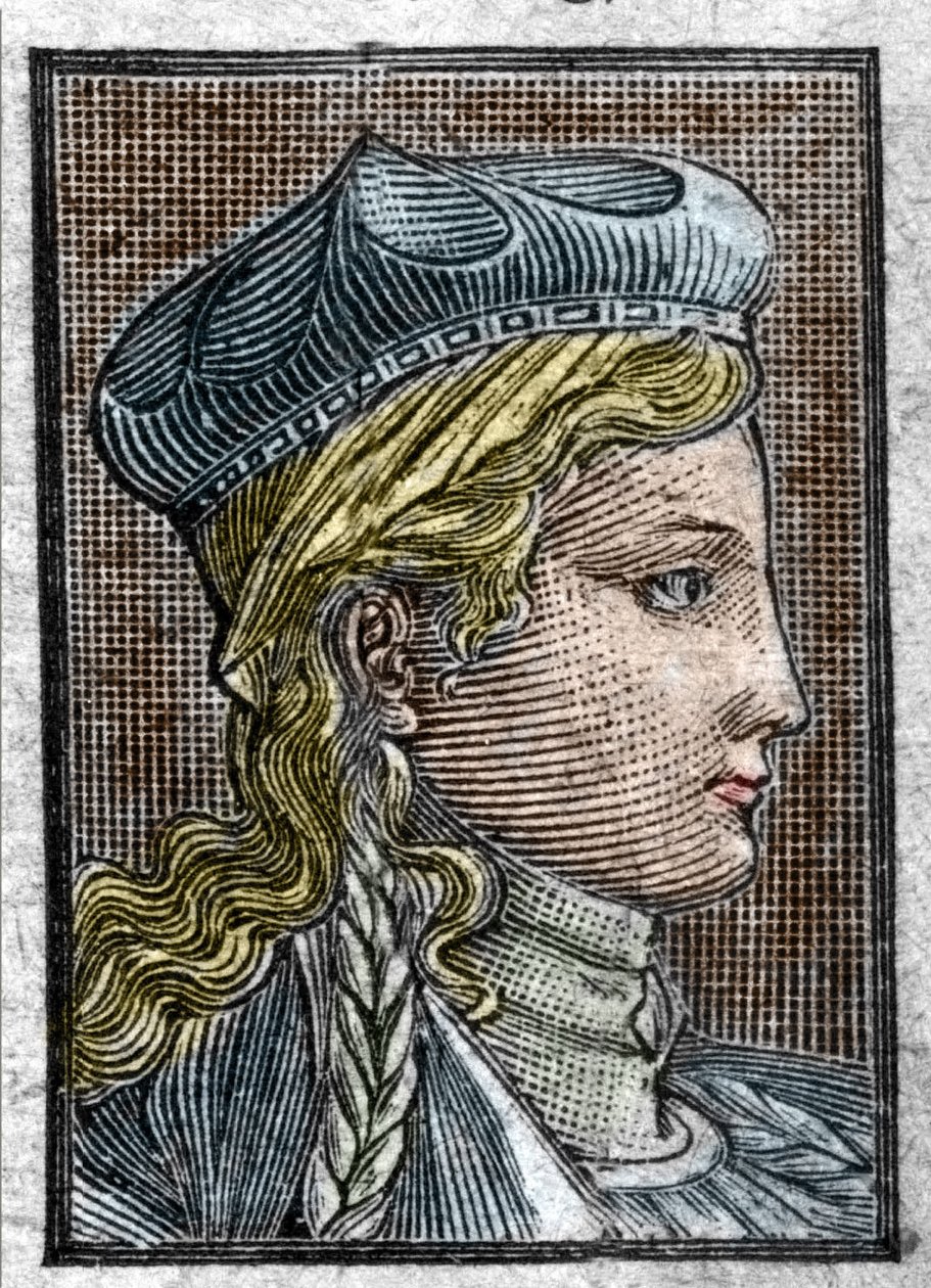 Retrato de Brunehaut ou Brunehilde (ca. 534 -613) esposa de Sigebert I. de Unknown artist