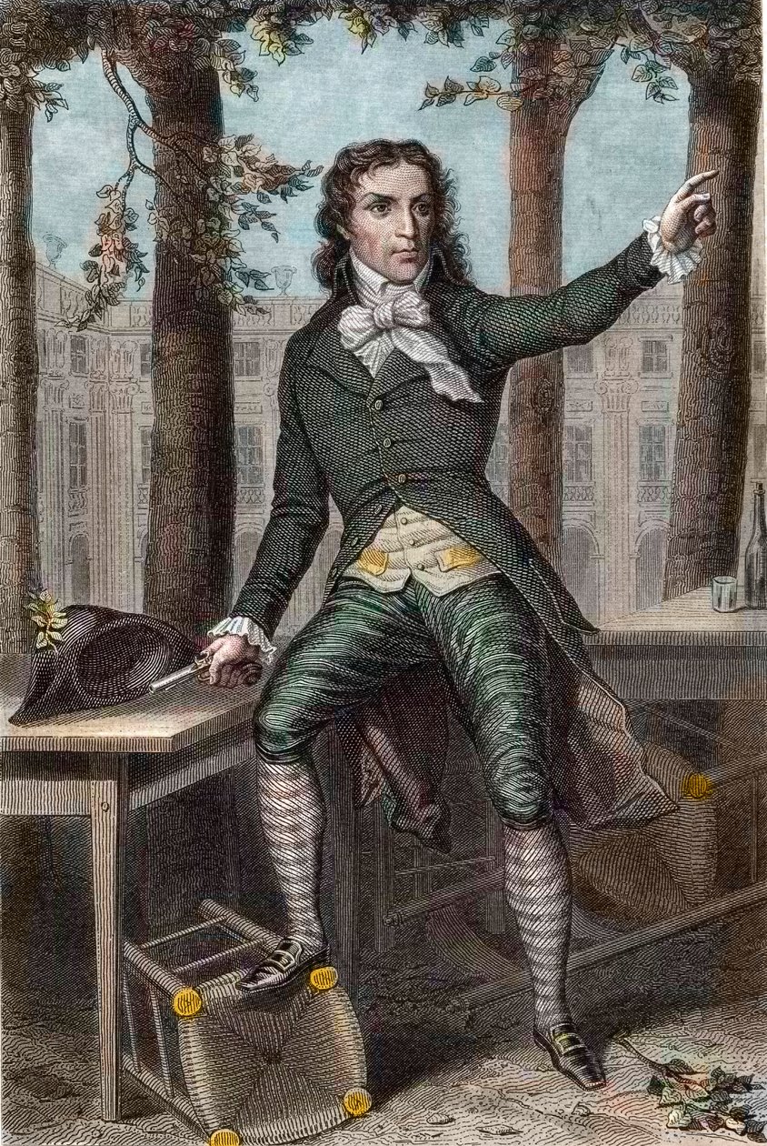 Retrato de Camille Desmoulins (1760-1794), político durante a Revolução Francesa de Unknown artist