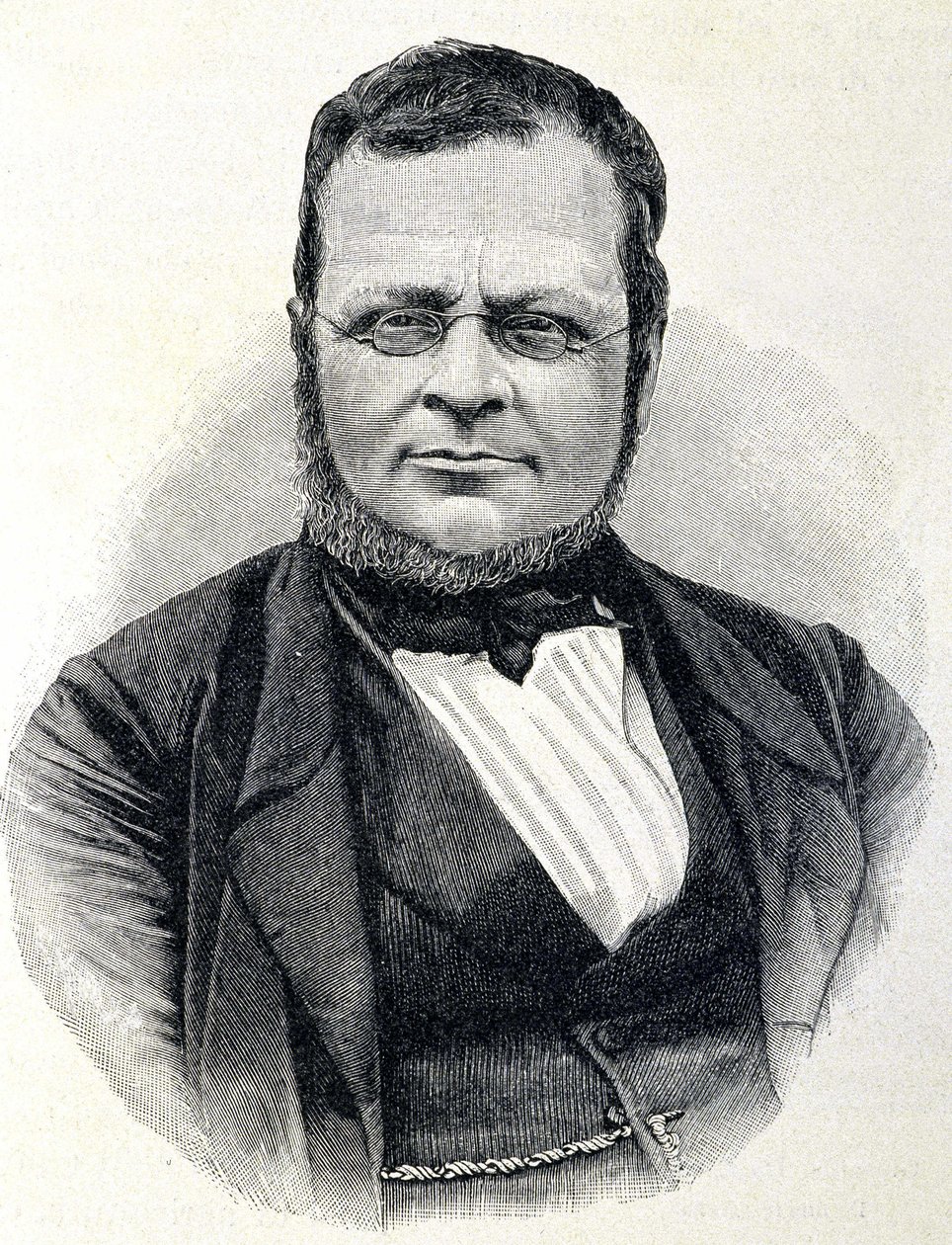 Retrato de Camillo Benso, Conde de Cavour (1810-1861), estadista italiano, depois de uma foto de 1860 de Unknown artist