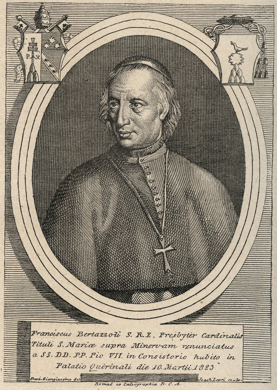 Retrato do Cardeal Francesco (François Franciscus) Bertazzoli (1754-1830) de Unknown artist