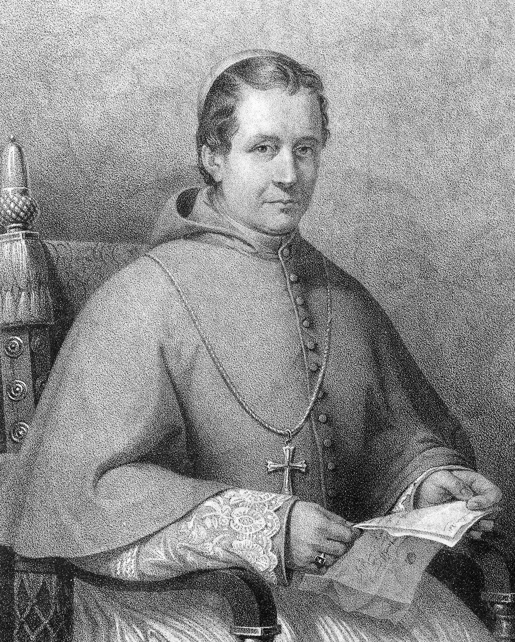 Retrato do Cardeal Giovanni Maria Mastai Ferretti (1792-1878), Papa Pio (Pio) IX de 1846 a 1878 de Unknown artist