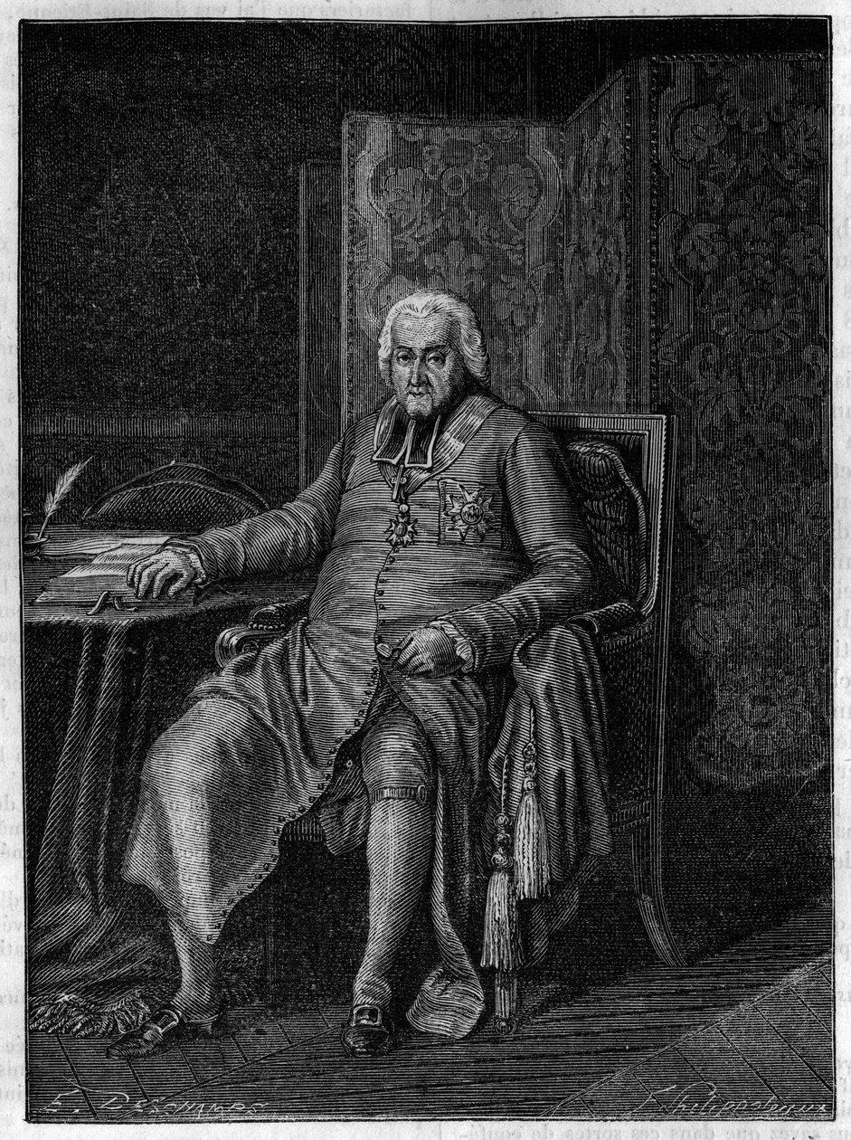 Retrato do Cardeal Jean-Baptiste (Jean Baptiste) por Belloy Morangle (Belly-Morangle) (1709-1808) Gravura do século XIX de Unknown artist