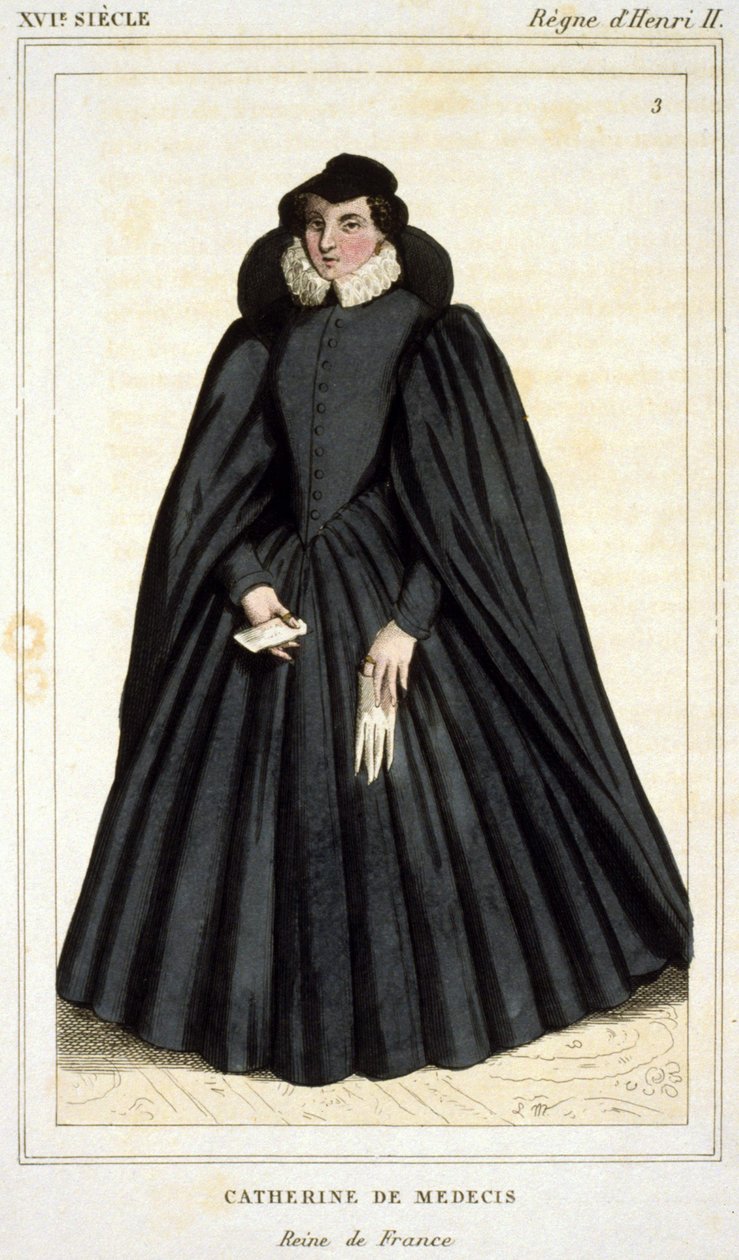 Retrato de Catarina de Medici (Caterina de Medici) (1519 - 1589), gravura do início do século XIX. de Unknown artist