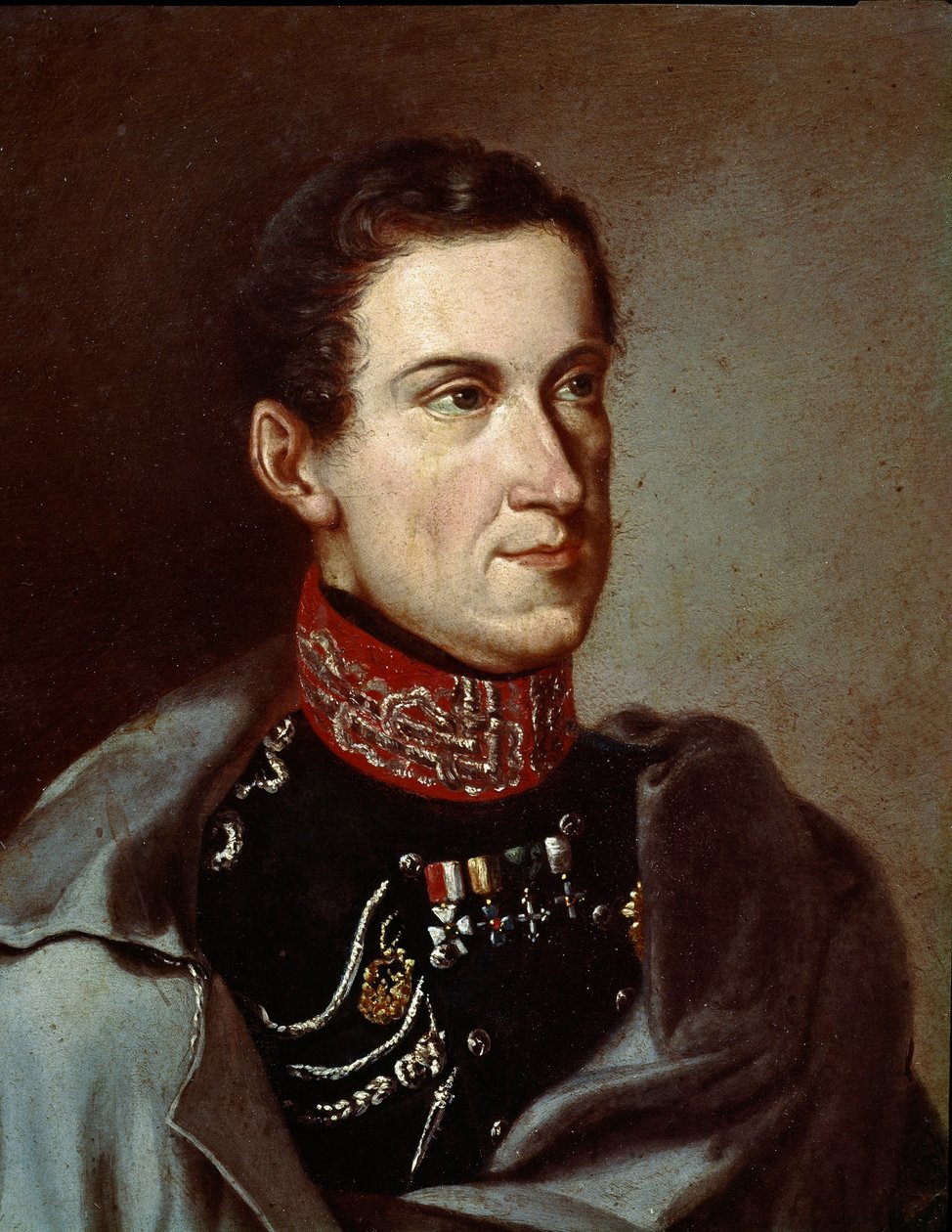 Retrato de Charles Albert (Charles Albert) da Sardenha (ou Carlo Alberto di Savoia) (1798-1849) Pintura anónima. Por volta de 1832. Museo del Risorgimento Roma de Unknown artist