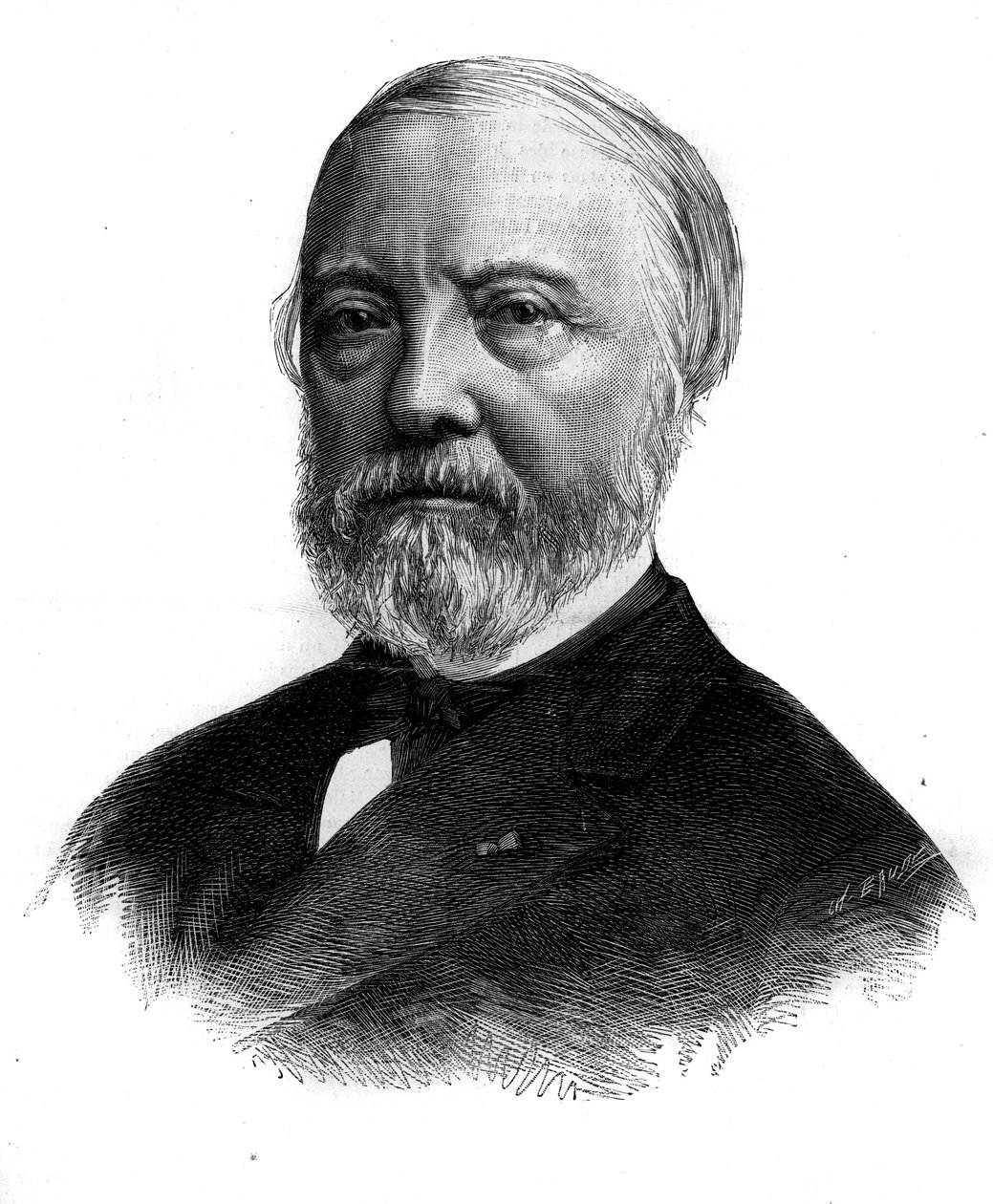 Retrato de Charles Blanc (1813-1882), crítico de arte e acadêmico francês. Gravura em banda In "Le Monde Illustré" n°1294 de 21 de Janeiro de 1882. de Unknown artist