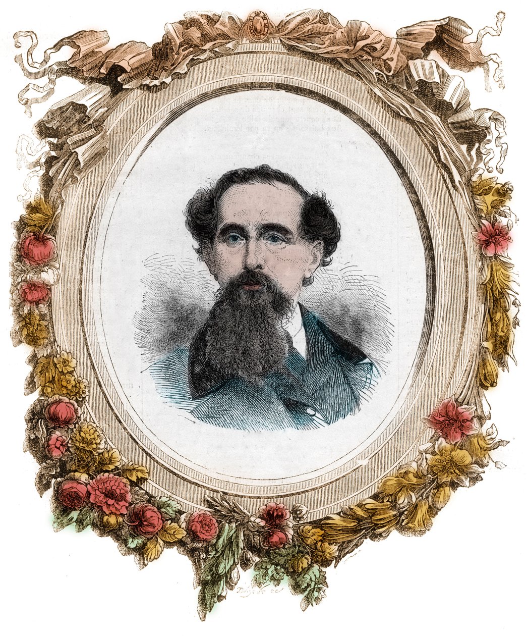 Retrato de Charles Dickens (1812-1870) Novelista Inglês, gravura de Unknown artist