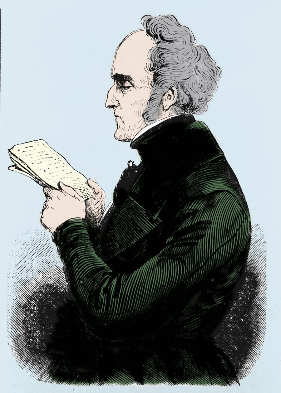 Retrato de Charles Fourier (1772 - 1837), teorista socialista francês. Gravura do século XIX. de Unknown artist
