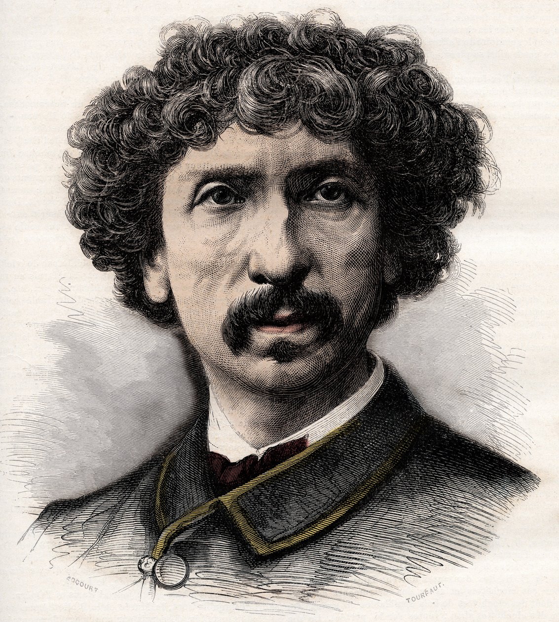 Retrato de Charles Garnier (1825-1898), arquiteto francês - gravura no jornal semanal ilustrado "La musique populaire" - 1882 de Unknown artist