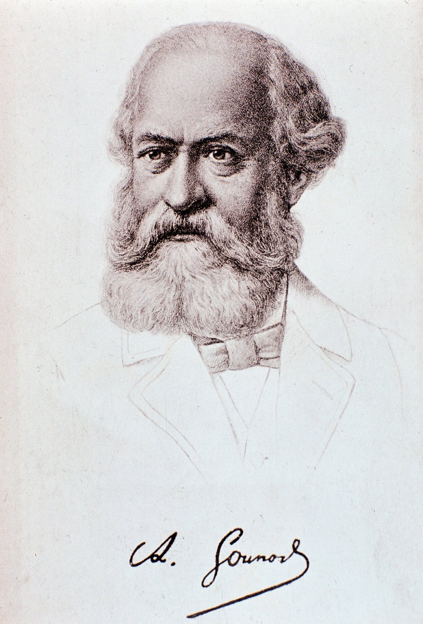 Retrato do compositor inglês Charles Gounod (1818-1893) Drawing. Século XIX. Milão, biblioteca del conservatorio de Unknown artist