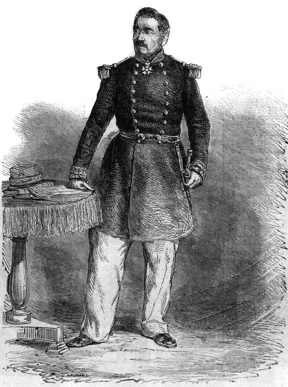 Retrato de Charles Guillaume Marie Appollinaire Antoine Cousin Montauban, Comte of Palikao (1796-1878) - general inglês e estadista - gravura de Unknown artist