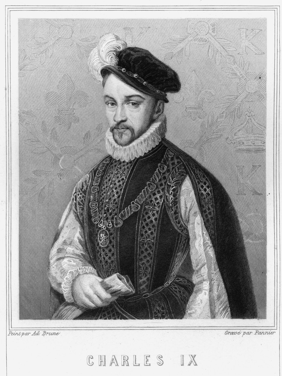 Retrato de Carlos IX (1550 - 1574), Rei de França - em "Histoire des Français" de Lavallée, gravura, sd. de Unknown artist