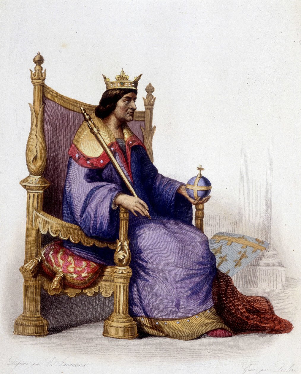 Retrato de Carlos I de Anjou (1227-1285) - em "Le Plutarque francais", ed. Mennechet de Unknown artist