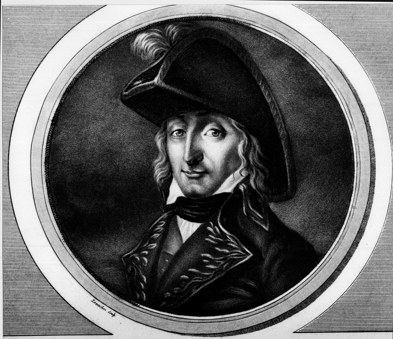 Retrato de Charles Pierre Francois Augereau, general francês (1757-1816). Gravura em "Coleção completa de pinturas históricas da revolução francesa, em três volumes". 1804. de Unknown artist