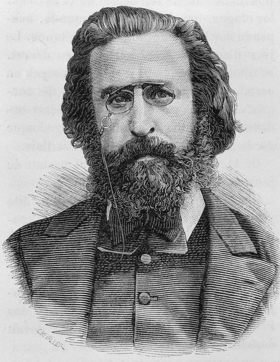 Retrato de Charles Théophile Ferré (1845 - 1871). Gravura do final do século XIX em "Histoire de France" de H. Martin. de Unknown artist