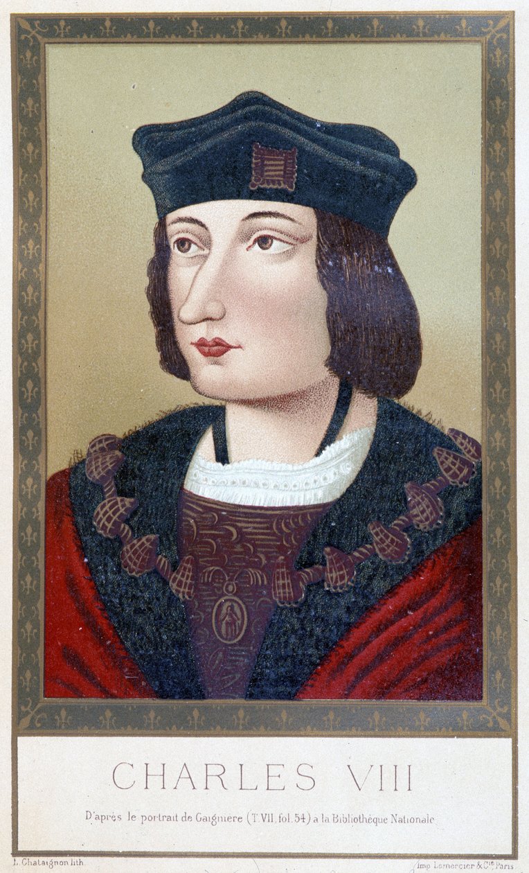 Retrato de Carlos VIII (1470 - 1498) - em "Louis XII et Anne de Bretagne" de Paul Lacroix; ed. Hurtrel, Paris de Unknown artist