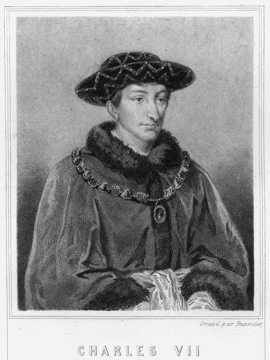 Retrato de Carlos VII (1403 - 1461), Rei da França - em “Histoire des Français” ”de Lavallée, gravura, sd. de Unknown artist