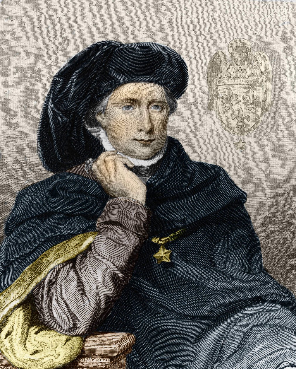 Retrato de Carlos VI o Amado ou o Fou (1368 - 1422), Rei de França - em Histoire des Français de Lavallée, gravura, sd. de Unknown artist