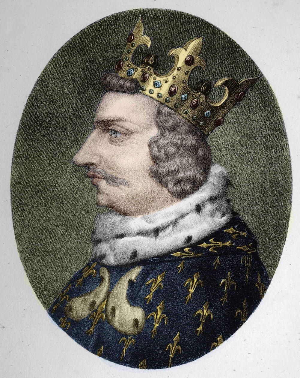 Retrato de Carlos V, o Sábio (1338 - 1380), Rei da França de Unknown artist