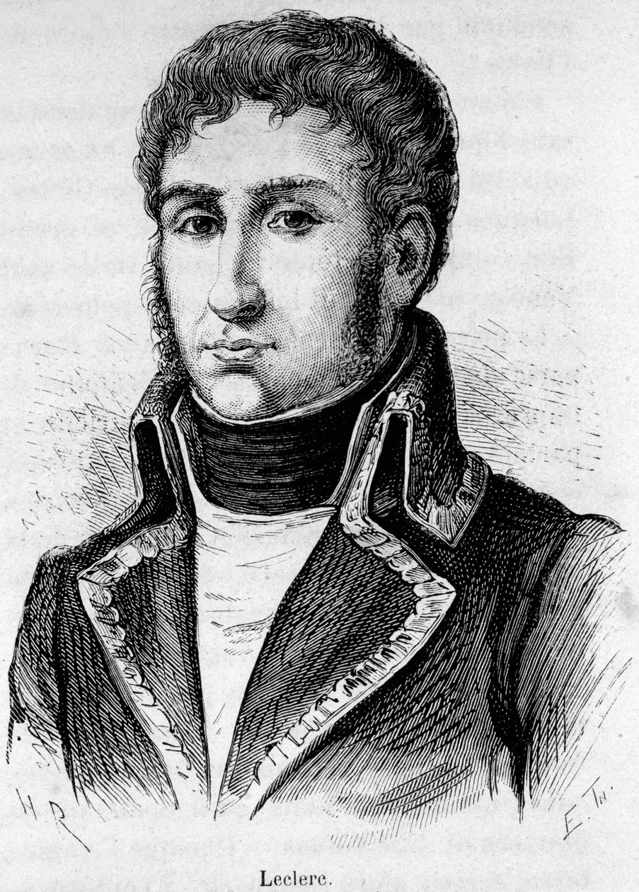 Retrato de Charles Victor Emmanuel Leclerc (1772-1802), general francês, juntou-se a Bonaparte no cerco de Toulon em 1793 e a ePousamarie-Paulette chamada Pauline Bonaparte em 1797. de Unknown artist