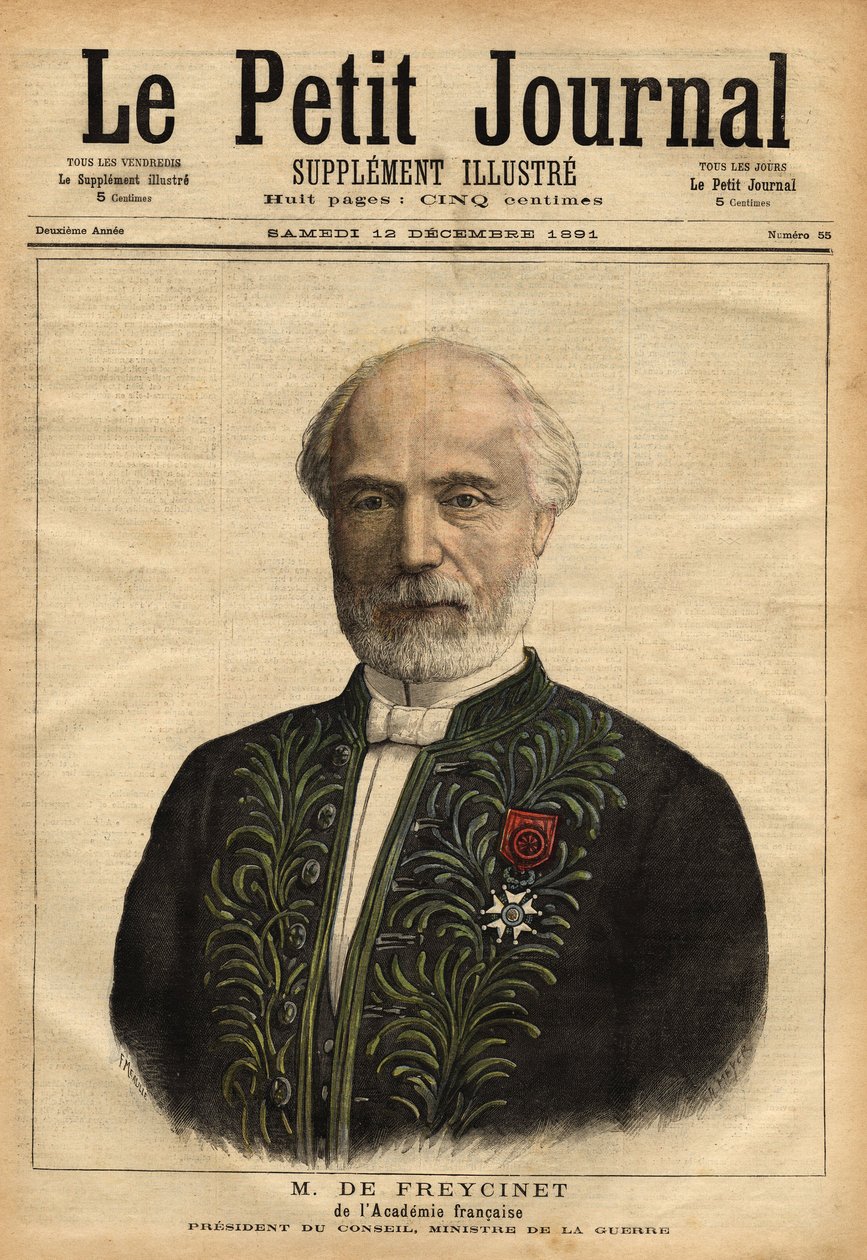 Retrato de Charles de Freycinet (1828-1923), engenheiro, membro da academie des sciences (1882) e da academie francaise (1890), político, repetidamente presidente do conselho (1879-1880 de Unknown artist