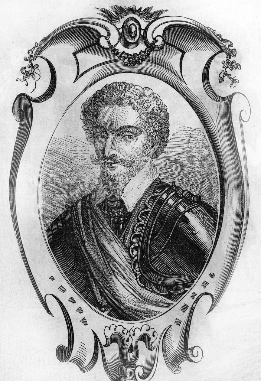Retrato de Charles de Gontaut, Barão, então Duque de Biron (1562 a 1602). Maréchal de France. gravura de 1866. de Unknown artist