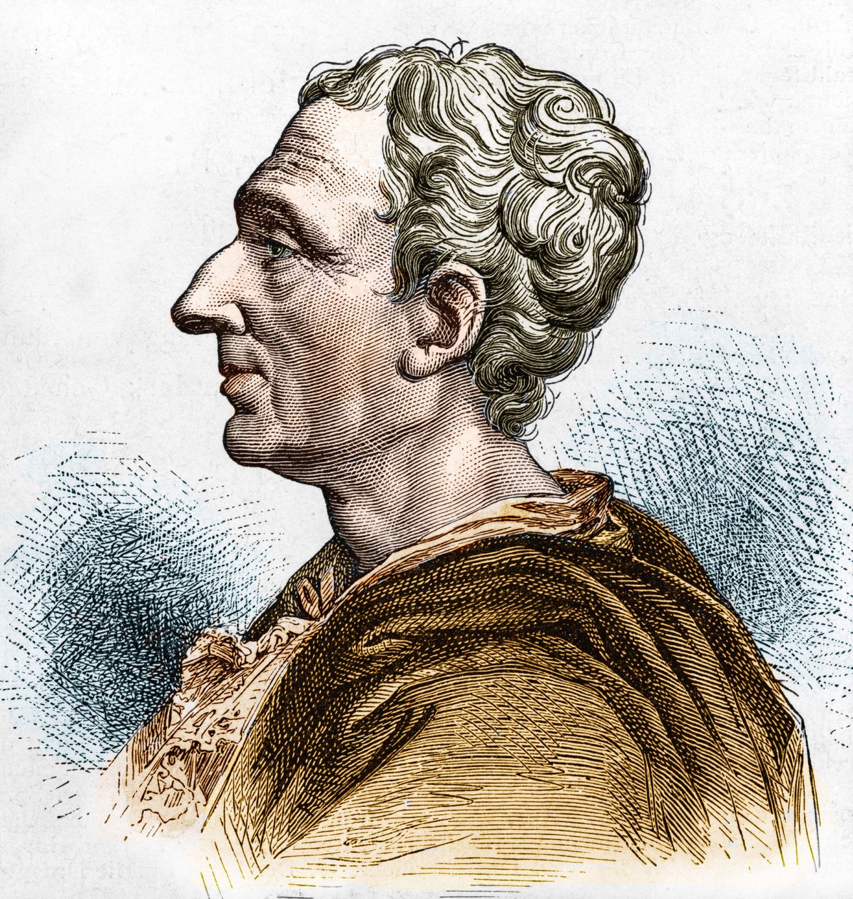 Retrato de Charles de Secondat (1689 - 1755), Barão De La Brède e Montesquieu. Gravura do século XIX. de Unknown artist