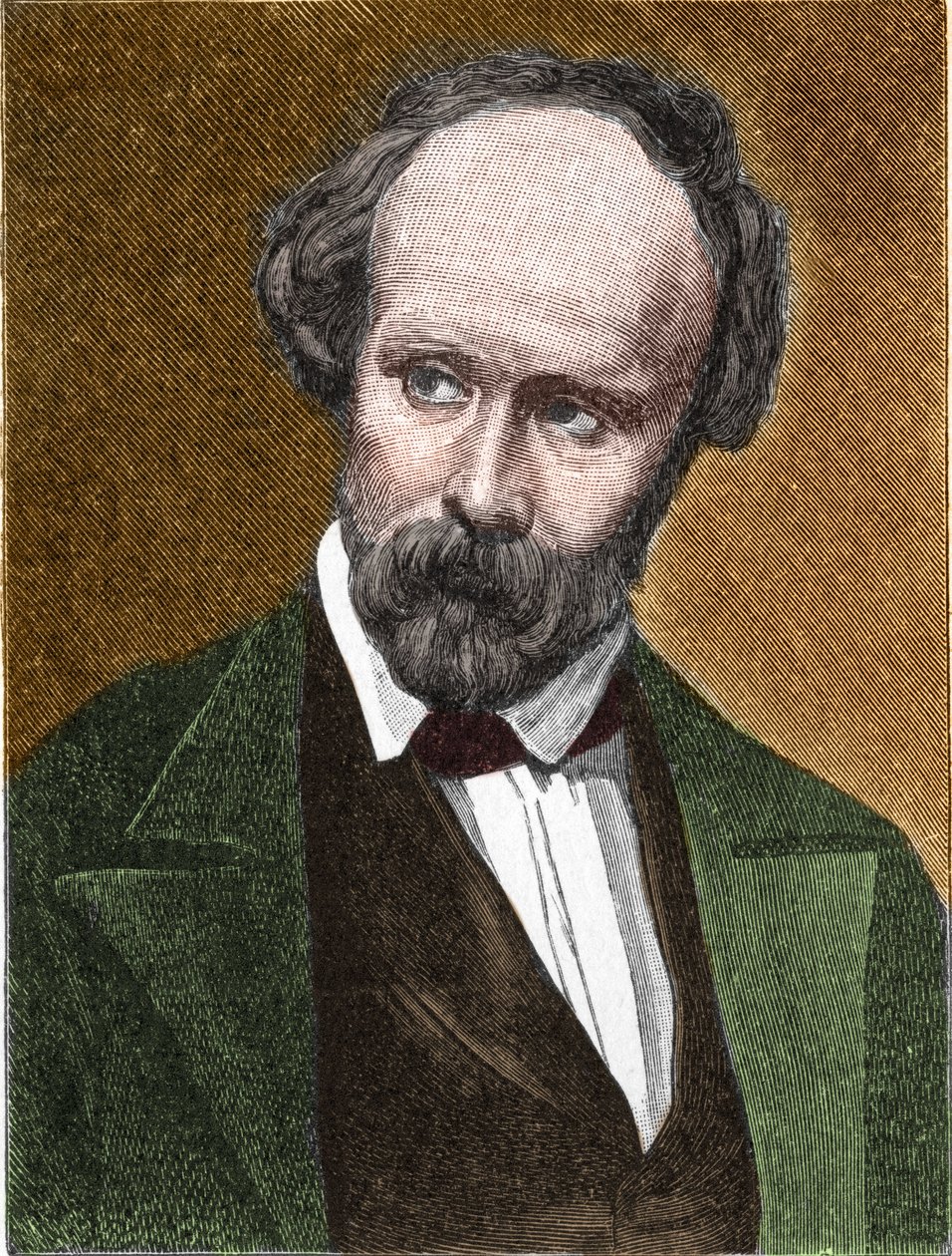 Retrato de Christian Friedrich Hebbel (1813-1863) poeta e dramaturgo alemão de Unknown artist
