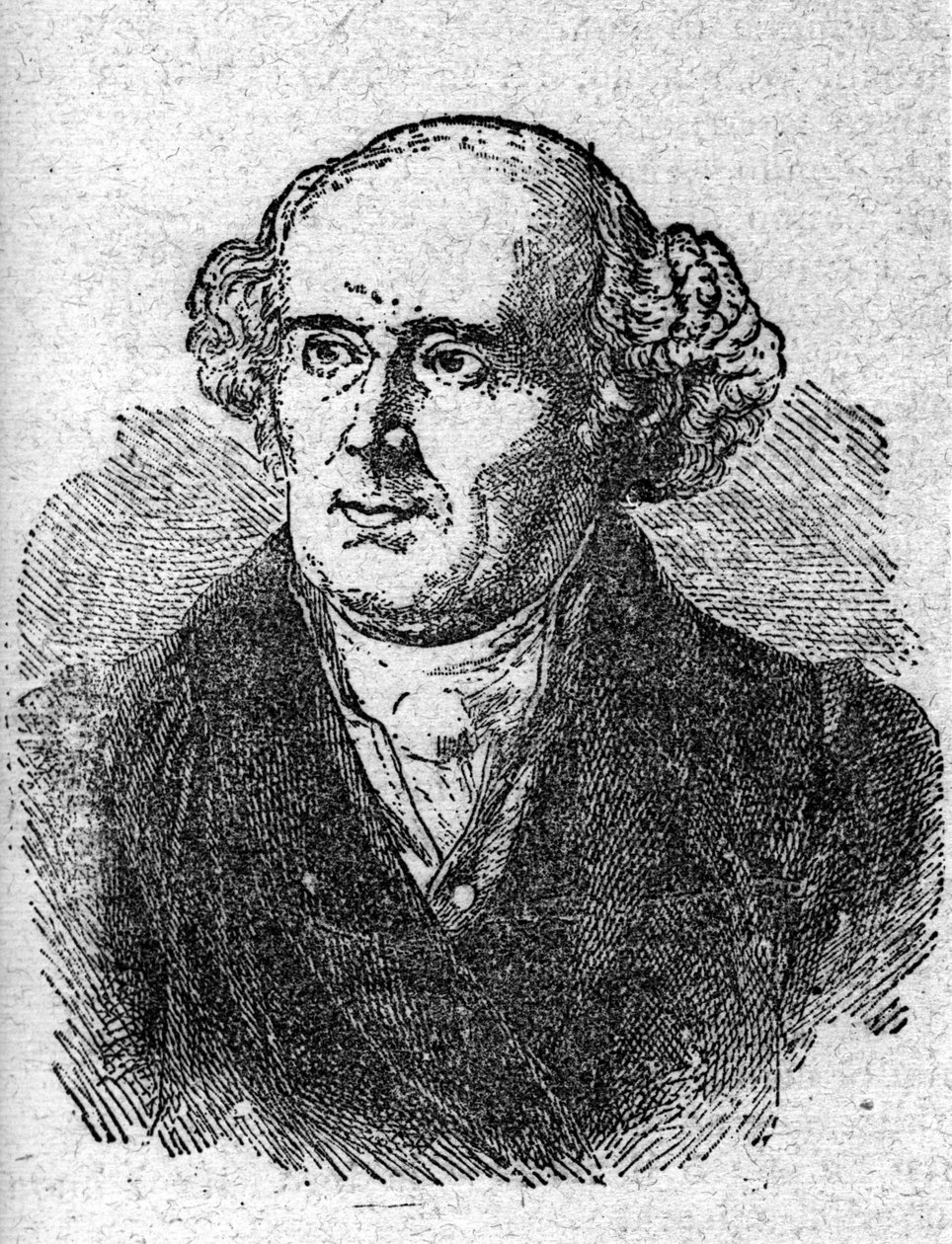 Retrato de Christian Hahnemann (1755 - 1843), médico fundador da homeopatia. Gravura do século XIX. de Unknown artist