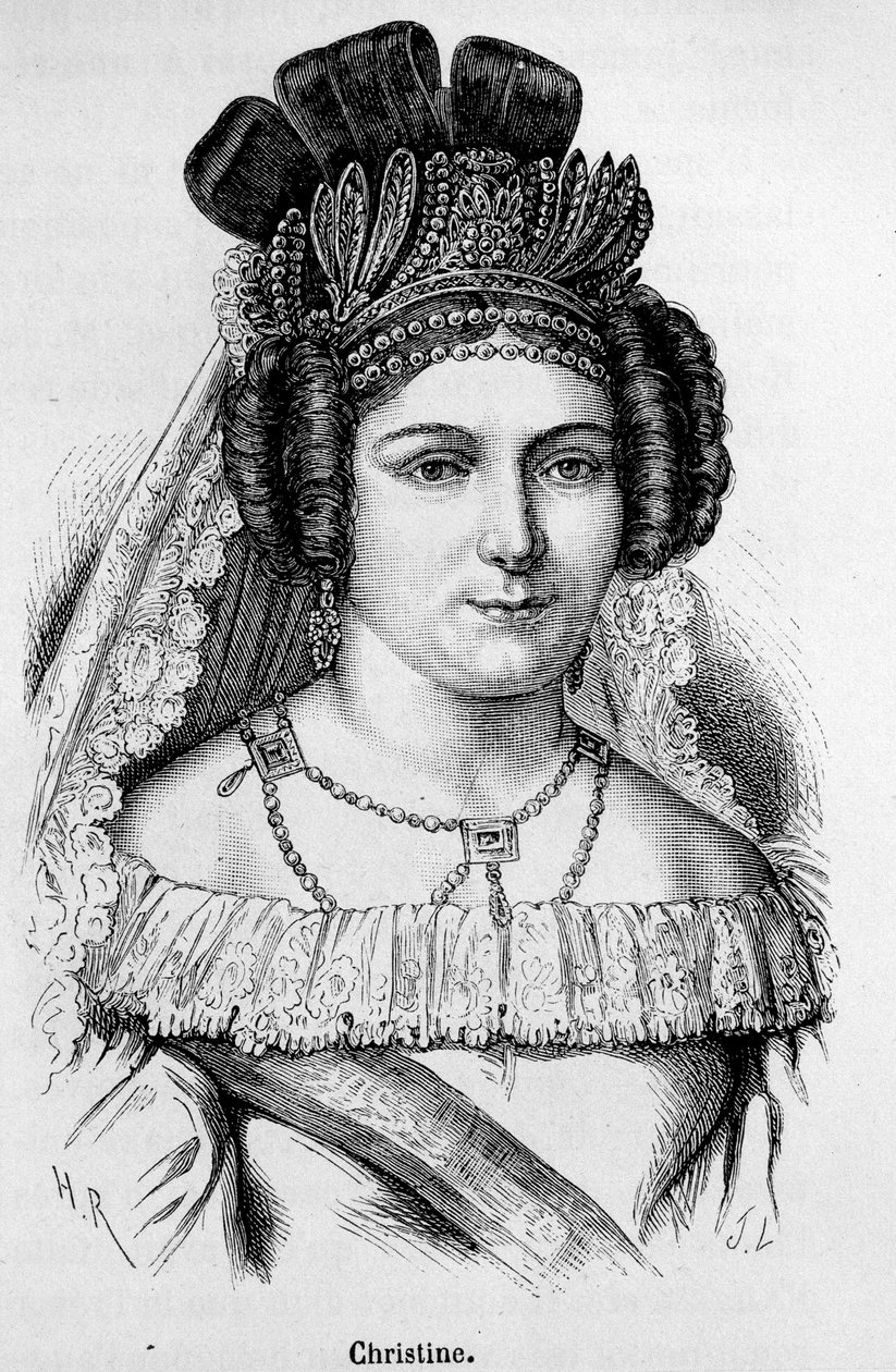 Retrato de Christine de Suede chamada Rainha Christine (1626-1689). de Unknown artist