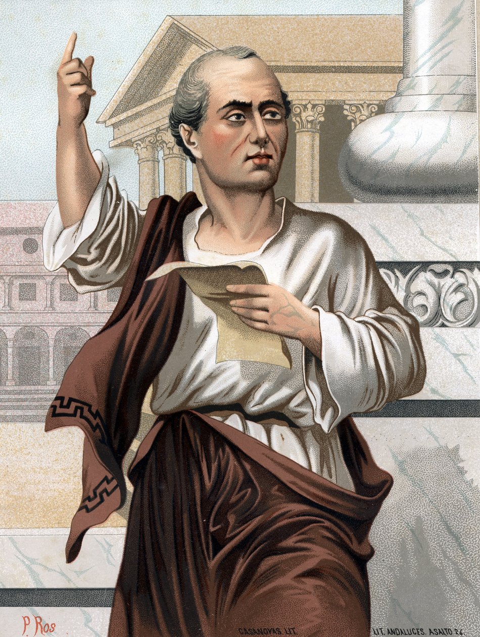 Retrato de Ciceron em latim Marcus Tullius Cicero político romano, orador e escritor (Arpinum de Unknown artist