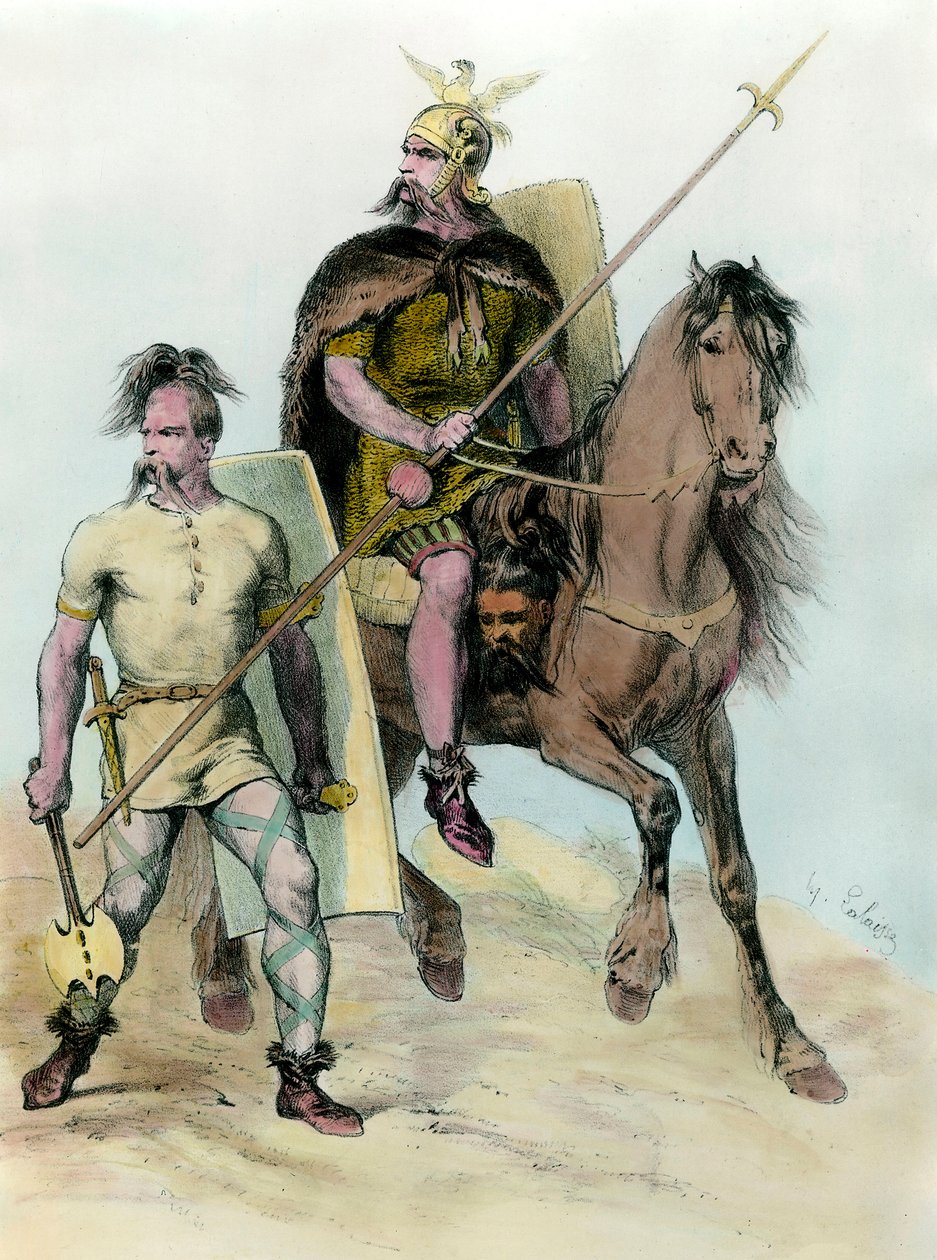 Retrato de Clóvis I um cavalo (465 - 511) Rei dos Francos. de Unknown artist