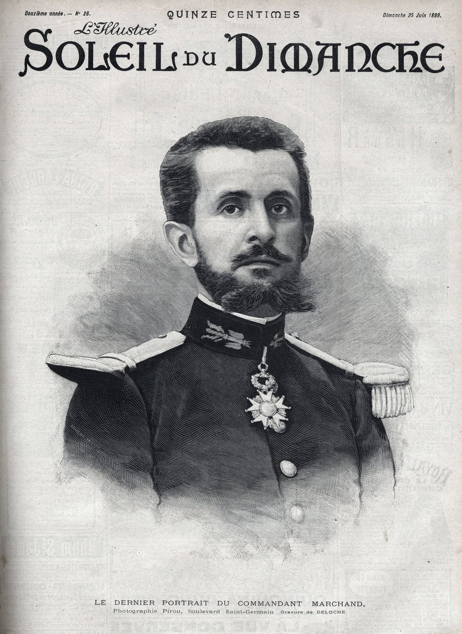 Retrato do Comandante Jean Baptiste Marchand (1863-1934). Gravura em "Le sun-du-dimanche", 25 de junho de Unknown artist