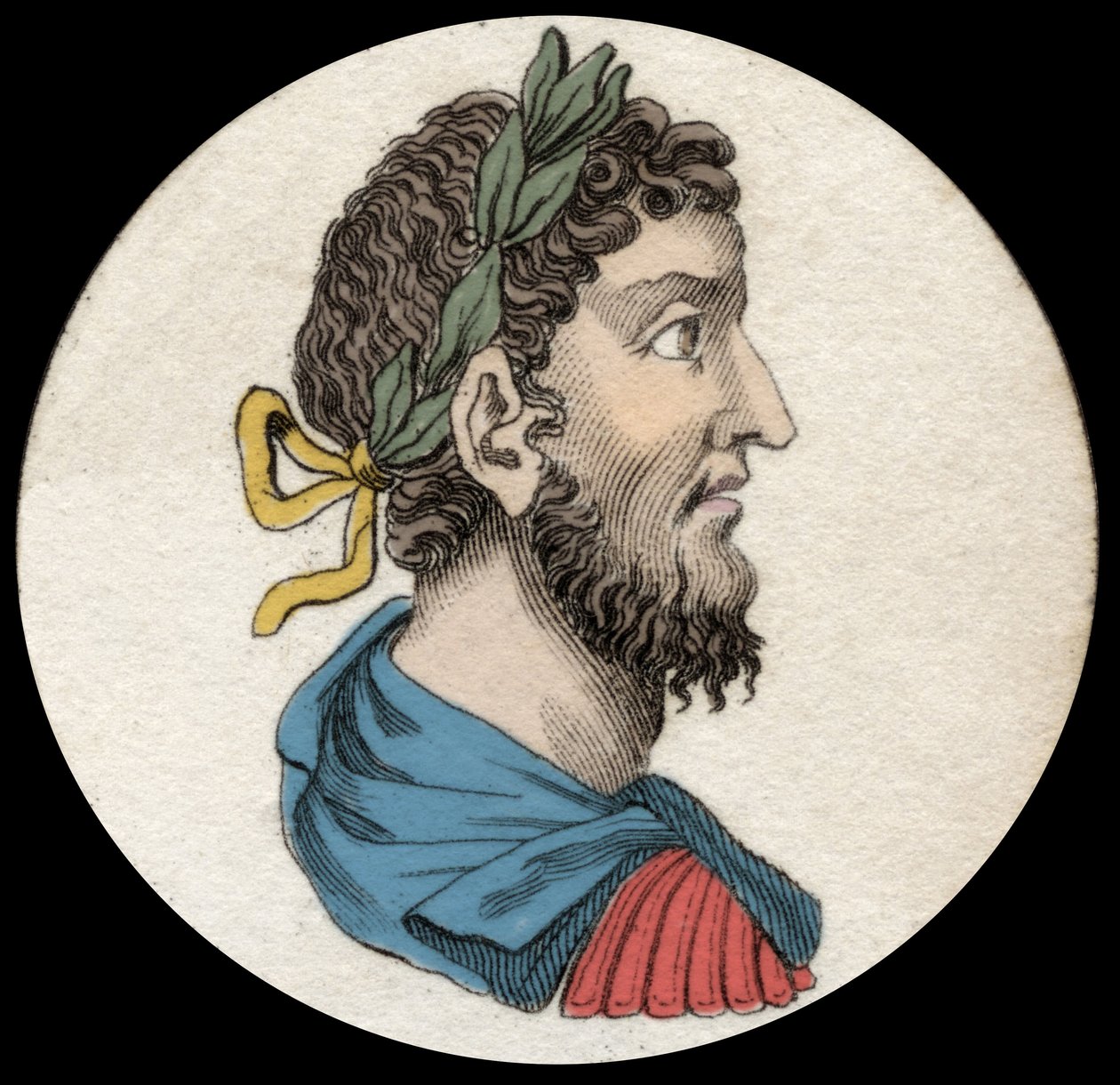 Retrato de Commodus (161-192), Imperador Romano. Gravura do século XIX de Unknown artist