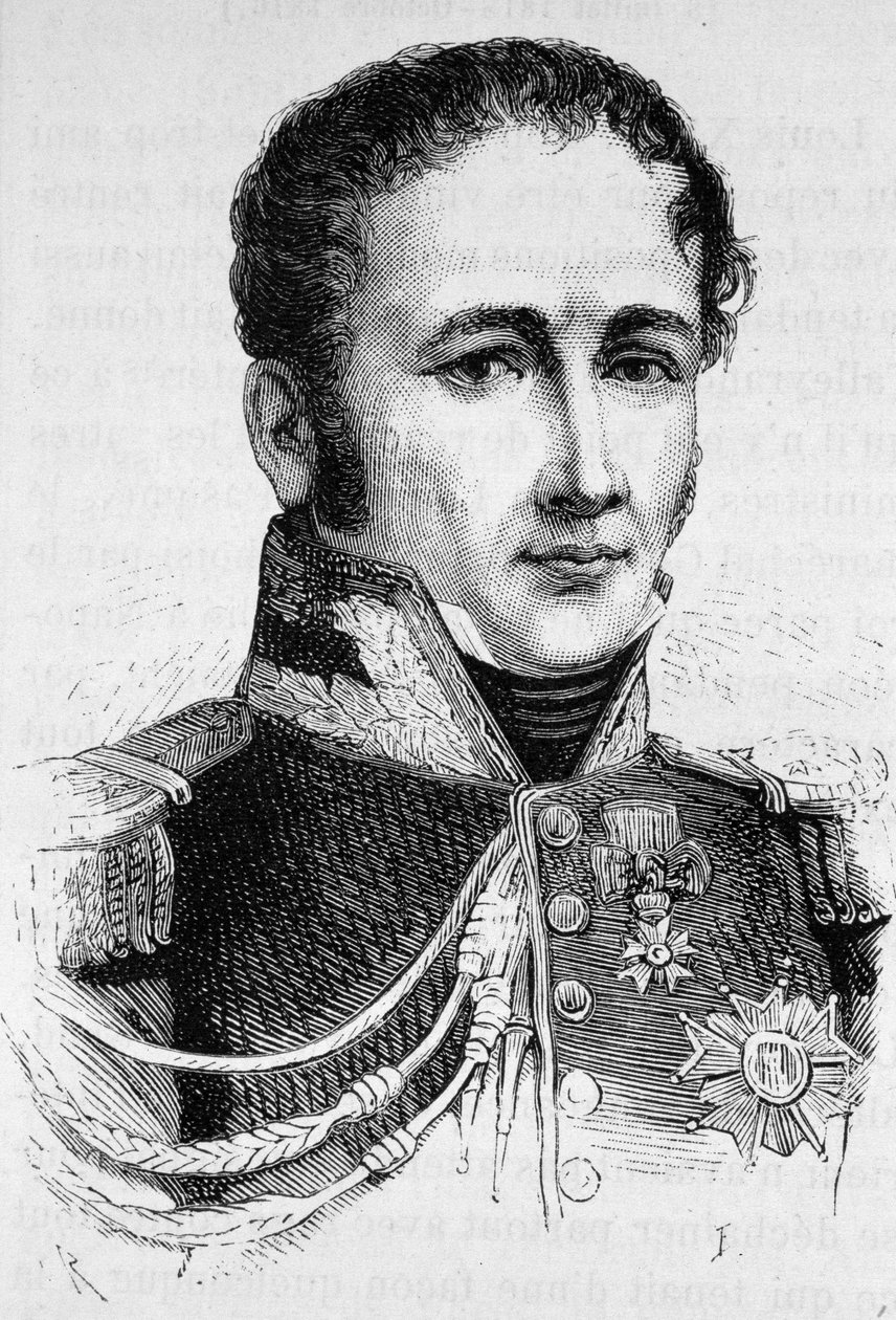 Retrato do Conde Antoine Drouot (1774 - 1847). Gravura do final do século XIX em "Histoire de France" de H. Martin. de Unknown artist