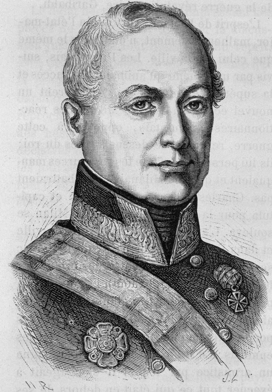 Retrato do Conde Joseph Radetzky (1766 - 1858). Gravura do final do século XIX em "Histoire de France" de H. Martin. de Unknown artist
