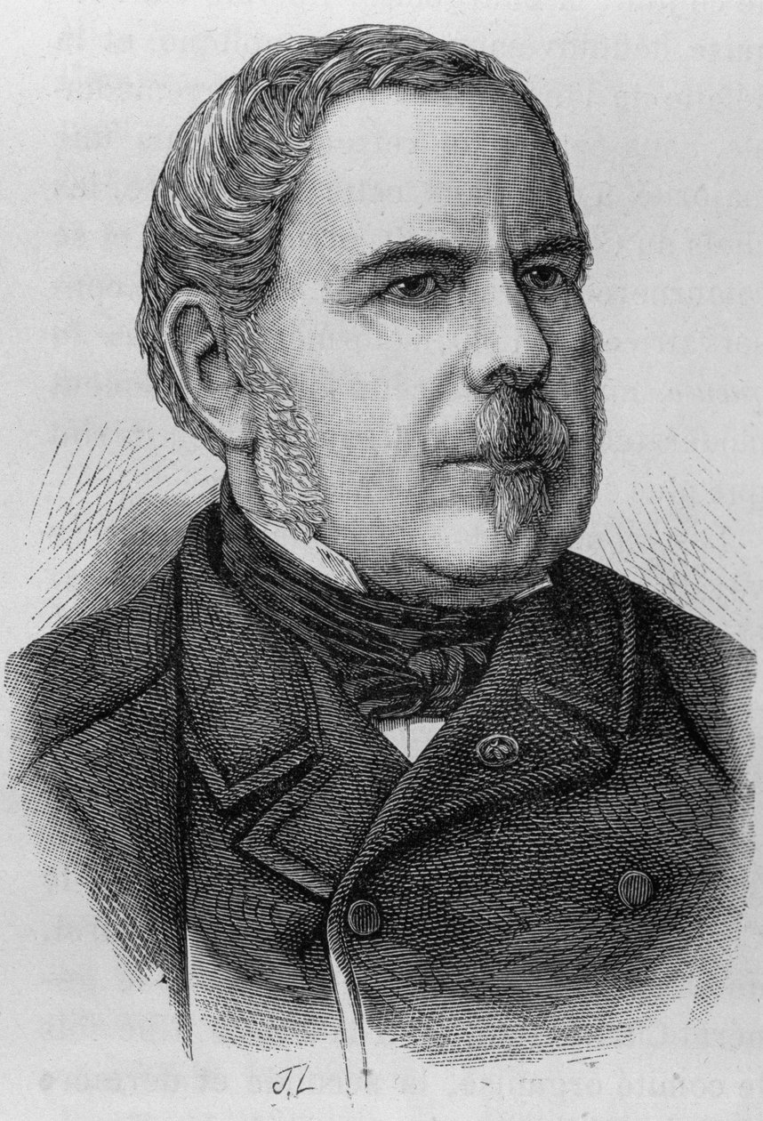 Retrato do Conde Napoleão Daru (? - 1889). Gravura do final do século XIX em "Histoire de France" de H. Martin. de Unknown artist