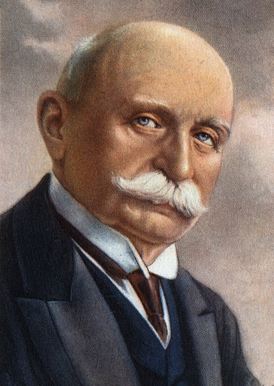 Retrato do Conde Von Zeppelin (1838-1917), um industrial alemão que se dedicou à construção de dirigíveis rígidos. de Unknown Artist