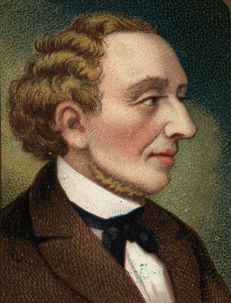 Retrato do escritor e poeta dinamarquês Hans Christian Andersen (1805-1875). de Unknown artist