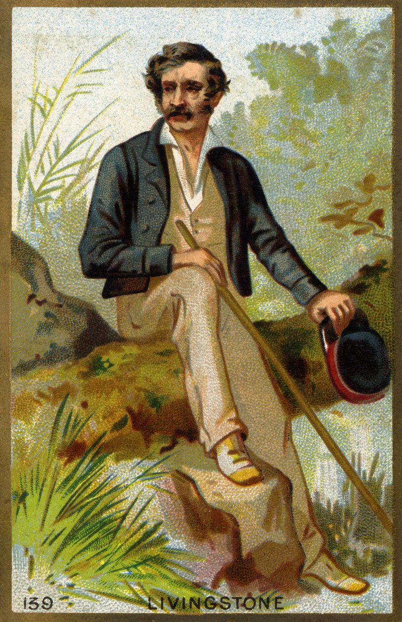Retrato de David Livingstone (1813-1873), missionário e explorador britânico. de Unknown artist
