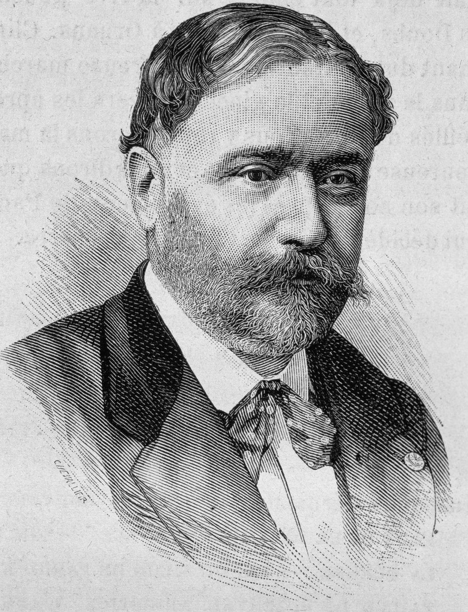 Retrato de De Chaudordy. Gravura do século XIX. de Unknown artist
