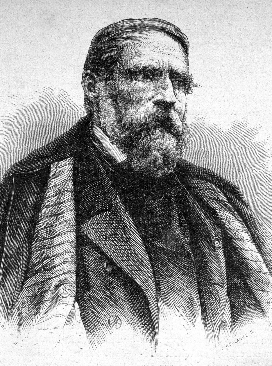 Retrato de Decamps, pintor francês (1803 - 1860) - em "Les Contemporains", n.d. final do século XIX (gravura) de Unknown artist