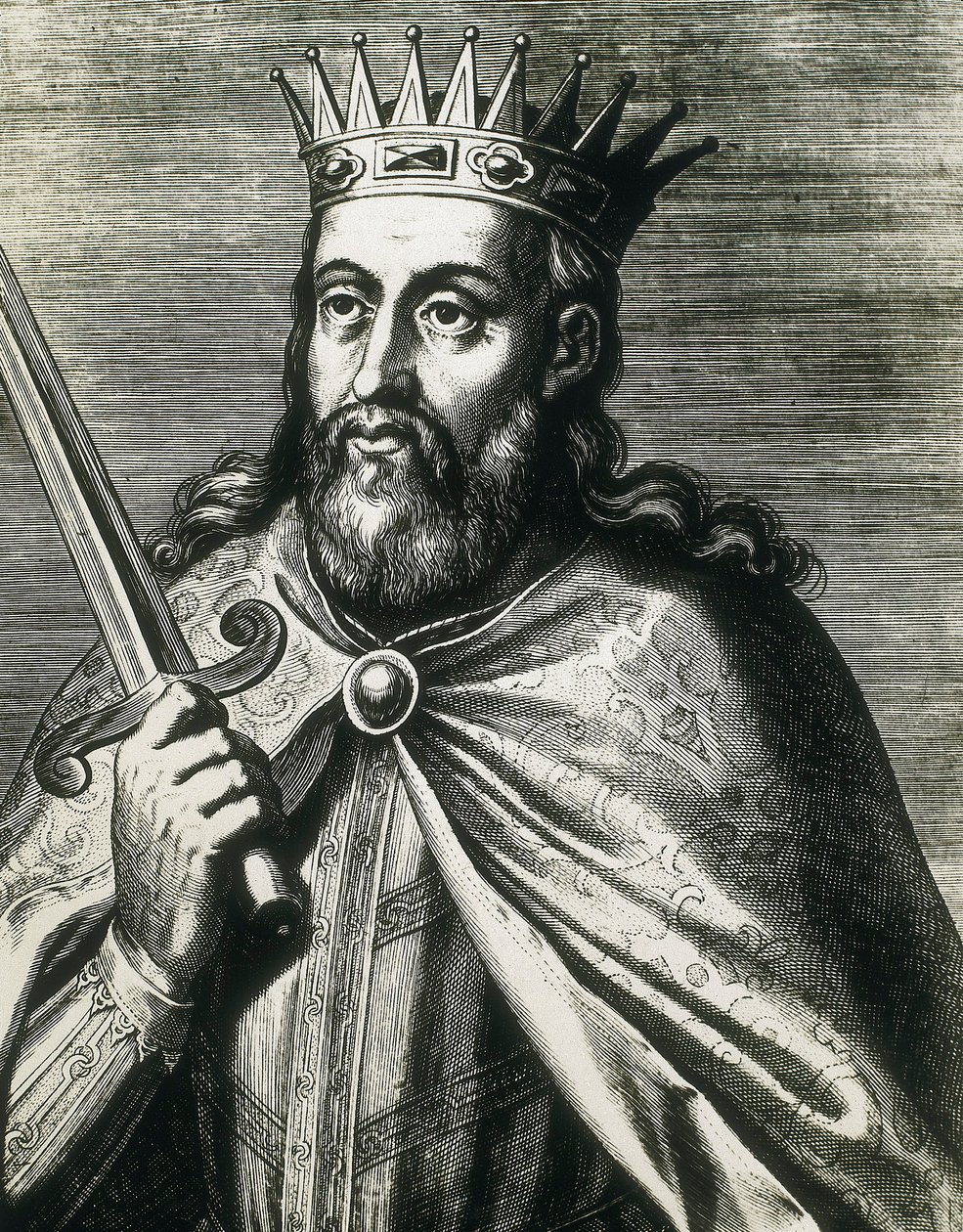 Retrato de Denis de Portugal (gravura) de Unknown artist