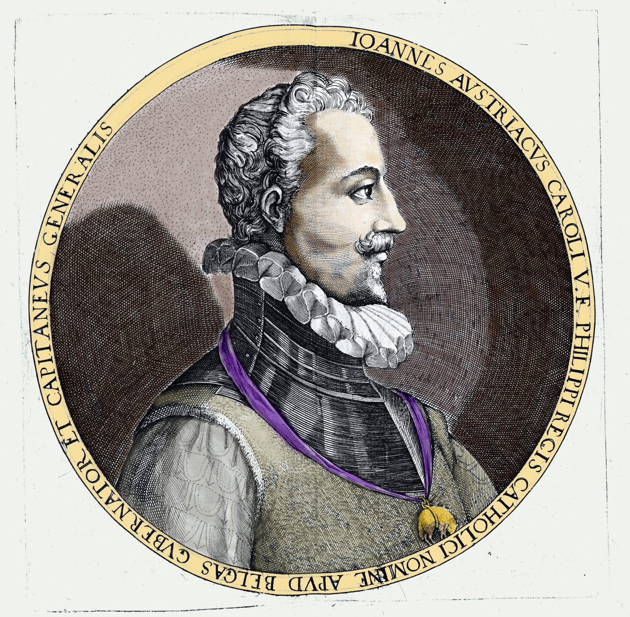 Retrato de Don Juan da Áustria (1547-1578), filho ilegítimo de Carlos V (1500 - 1558). Gravura de Unknown artist