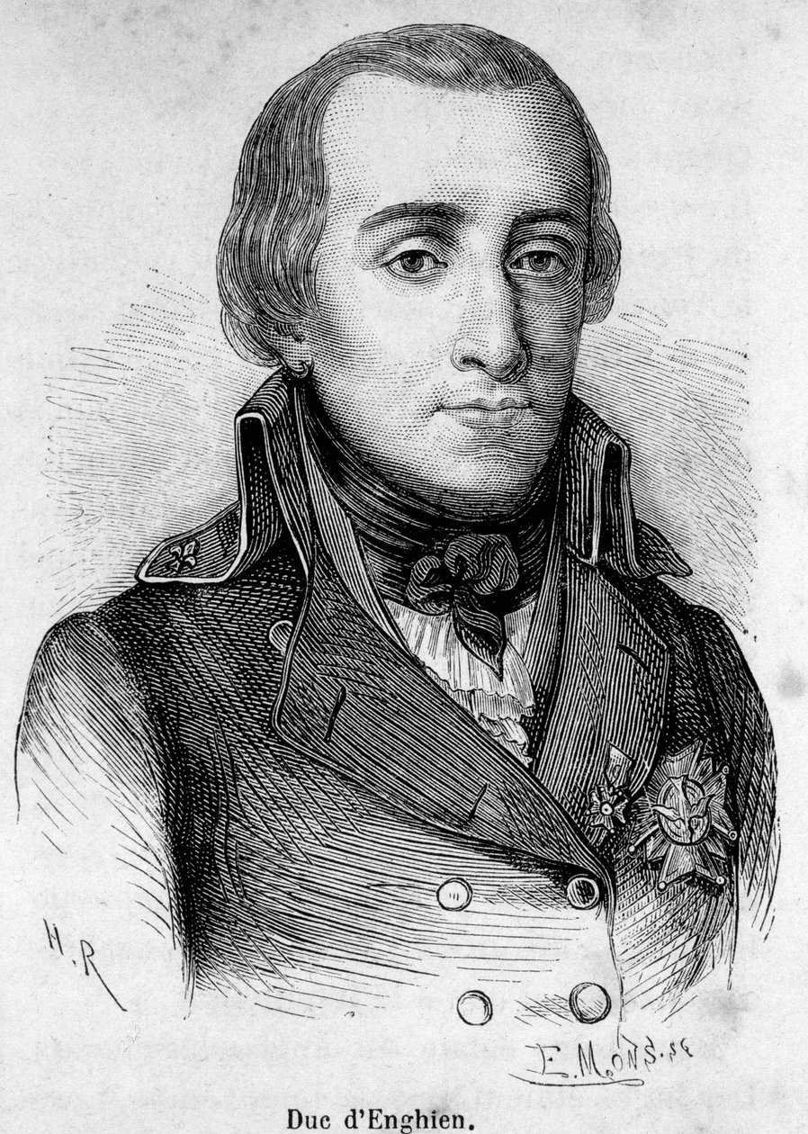 Retrato do duque Louis Antoine Henri de Bourbon Duque de Enghien (1772-1804), príncipe francês, foi baleado por Bonaparte em 21 de março de 1804. de Unknown artist