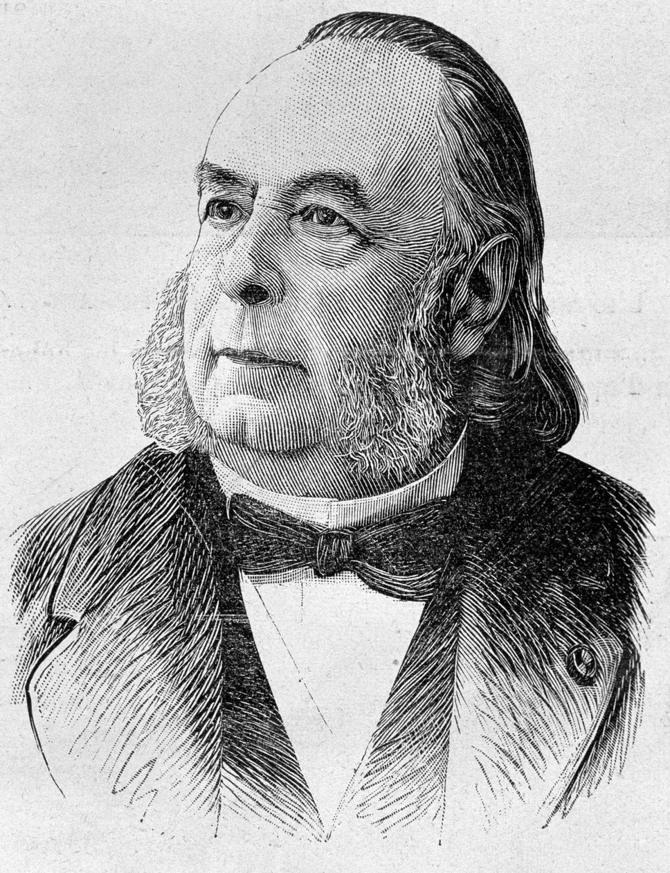Retrato de Edmond Frémy (1814 - 1894). Gravura do final do século XIX em "Histoire de France" de H. Martin. de Unknown artist